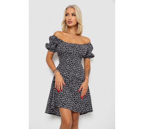 Сукня софт з принтом 230R01005, колір чорний, 230R0105