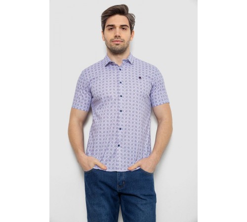 Сорочка чоловіча з коротким рукавом, колір бузковий, 214R6917-15