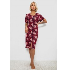 Халат жіночий на блискавці з принтом, колір бордовий, 257R1030-1