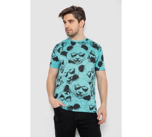 Футболка чоловіча з принтом, колір м'ятний, 244R6029