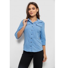 Сорочка жіноча однотонна, колір джинс, 230R068-5