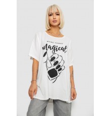 Футболка женская с принтом, цвет молочный, 244R6005-1