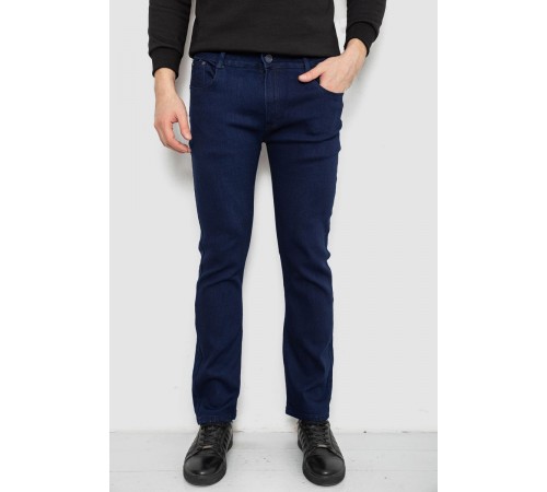 Джинси чоловічі однотонні Straight, колір синій, 244R1051-1