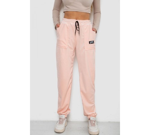 Штаны женские велюровые, цвет персиковый, 238R58473