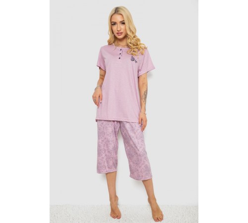 Піжама жіноча з принтом, колір бузковий, 243R6811
