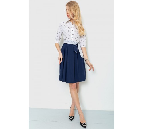 Сукня софт із принтом, колір синьо-молочний, 230R79-1