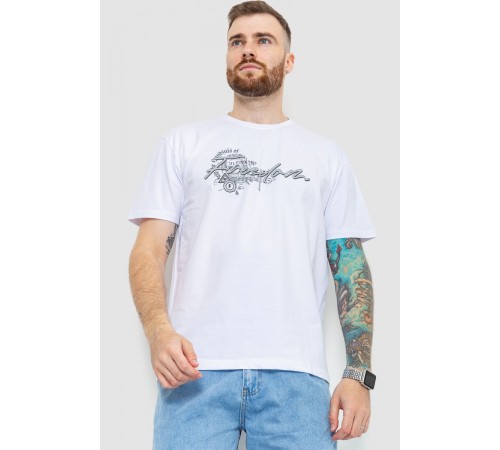 Футболка чоловіча батал, колір білий, 208R019