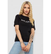 Футболка женская с принтом, цвет черный, 241R134