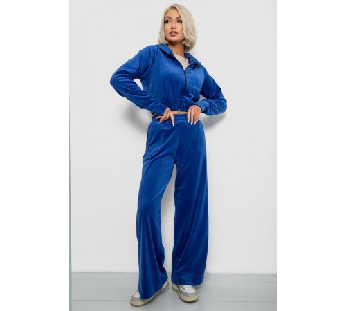 Спортивний костюм жіночий велюровий, колір електрик, 257R4125