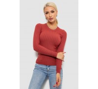 Водолазка жіноча в рубчик, колір темно-кораловий, 204R9031