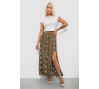 Юбка софт с леопардовым принтом, цвет бежевый, 257R11-3