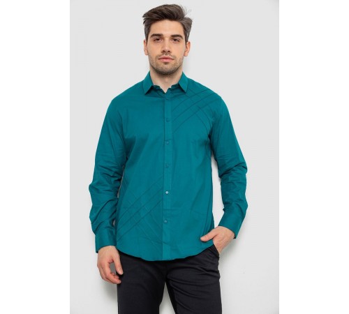 Сорочка чоловіча однотонна, колір смарагдовий, 214R7466