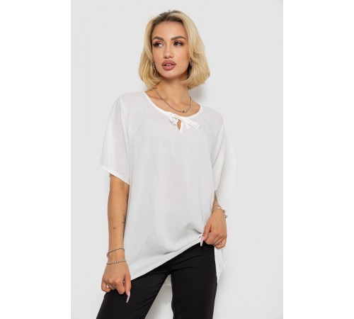 Блуза женская однотонная, цвет молочный, 244RM207