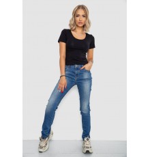 Футболка женская однотонная, цвет черный, 102R1101