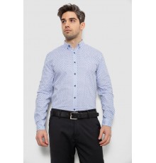 Мужская рубашка с принтом, цвет белый, 186R7070