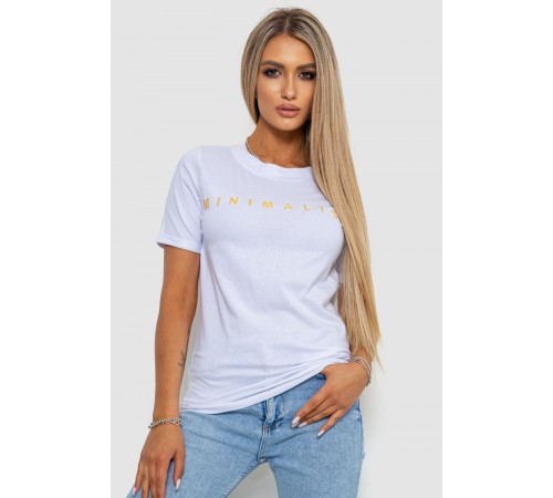 Футболка женская с принтом, цвет белый, 238R57379