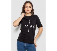 Футболка женская с принтом, цвет черный, 241R1836