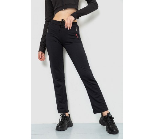 Спорт штаны женские, цвет черный, 244R514