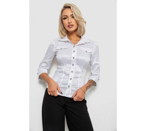 Рубашка классическая в полоску, цвет белый, 230R643-4