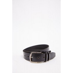 Кожаный мужской ремень черного цвета, классика 196R3551W2