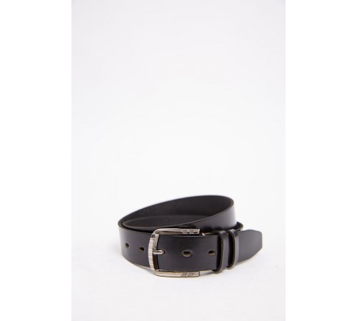 Шкіряний чоловічий ремінь чорного кольору, класика 196R3551W2