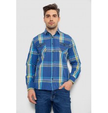 Сорочка чоловіча в клітинку, колір синій, 214R0743-1