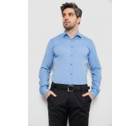 Рубашка мужская однотонная с принтом, цвет голубой, 186R6918-4