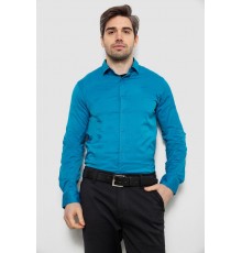Рубашка мужская однотонная, цвет бирюзовый, 186R6917