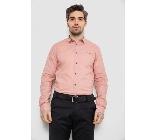 Рубашка мужская однотонная, цвет пудровый, 186R2072