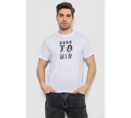 Футболка чоловіча з принтом, колір білий, 241R1901