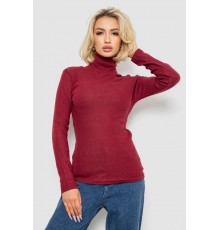 Гольф жіночий однотонний в рубчик, колір бордовий, 238R803