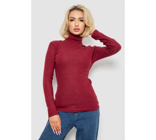 Гольф женский однотонный в рубчик, цвет бордовый, 238R803