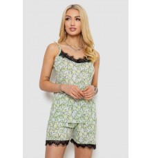 Піжама жіноча з принтом, колір оливковий, 243R2125