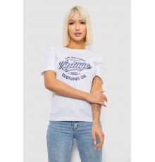 Жіноча футболка з принтом, колір білий, 241R138
