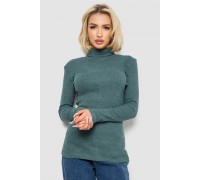 Гольф жіночий однотонний в рубчик, колір зелений, 238R803