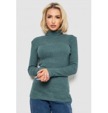 Гольф жіночий однотонний в рубчик, колір зелений, 238R803