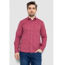 Сорочка чоловіча однотонна з принтом, колір сливовий, 186R2115