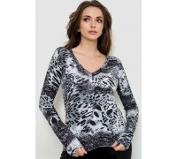 Женский лонгслив укороченый, цвет серо-черный, 186R563