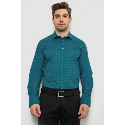 Рубашка мужская с принтом, цвет зеленый, 214R7467