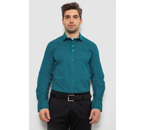 Сорочка чоловіча з принтом, колір зелений, 214R7467