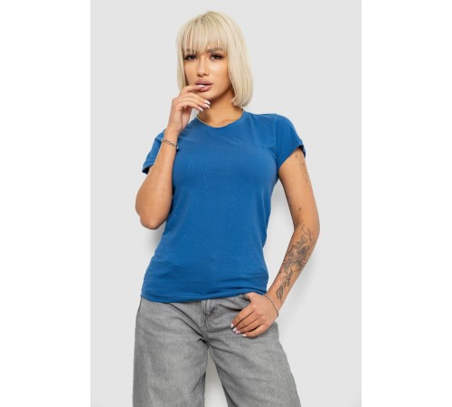 Футболка женская однотонная, цвет синий, 129R8900