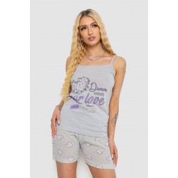 Пижама женская с принтом, цвет серый, 238R3128