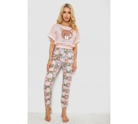 Пижама женская с принтом, цвет розовый, 243R15204