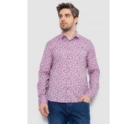 Сорочка чоловіча однотонна з принтом, колір бузковий, 186R2115