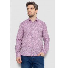Сорочка чоловіча однотонна з принтом, колір бузковий, 186R2115