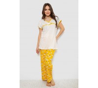 Пижама женская с принтом, цвет молочный, 243R1600-002