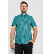 Сорочка чоловіча в клітинку, колір бірюзовий, 214R4564-2