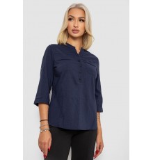 Блуза однотонна, колір синій, 230R97