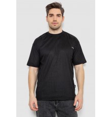 Футболка чоловіча однотонна, колір чорний, 247R3130