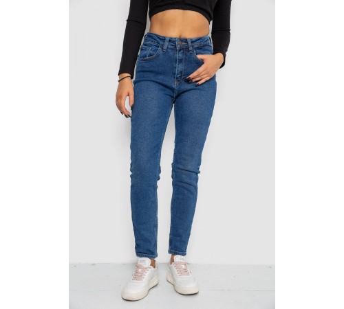 Джинси жіночі Mom-fit стрейч, колір синій, 244R1152